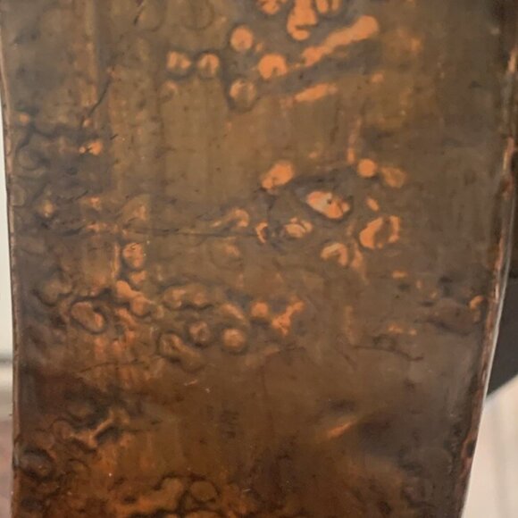 19th Century ANTIQUE ARTS & CRAFTS HAMMERED COPPER OVAL MIRROR England - Picture 8 of 9